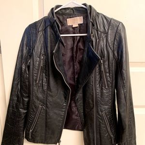 Michael Kors Leather Moto Jacket